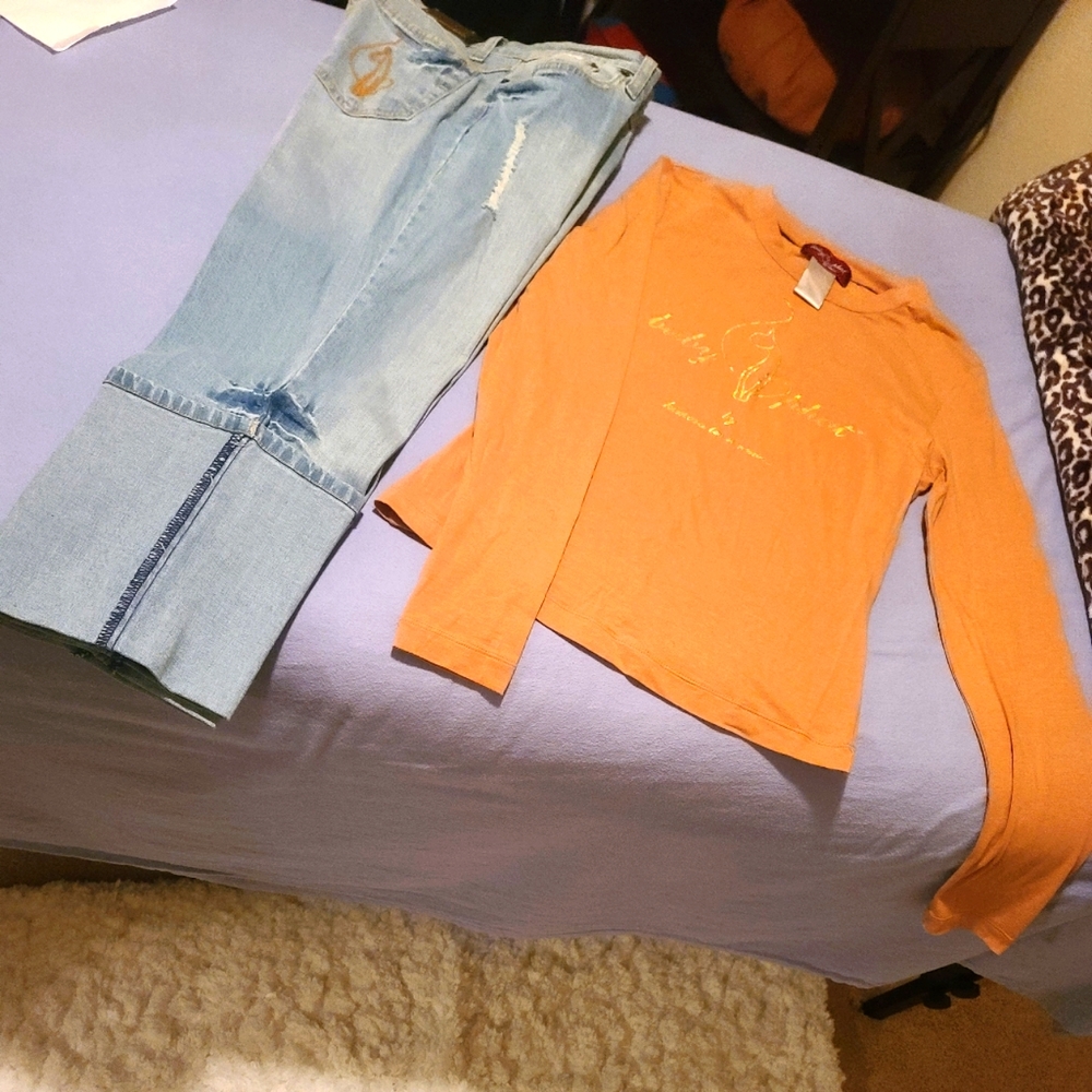 Baby Phat Capri pants with matching top.  Pants are size 7 and top is a medium.
